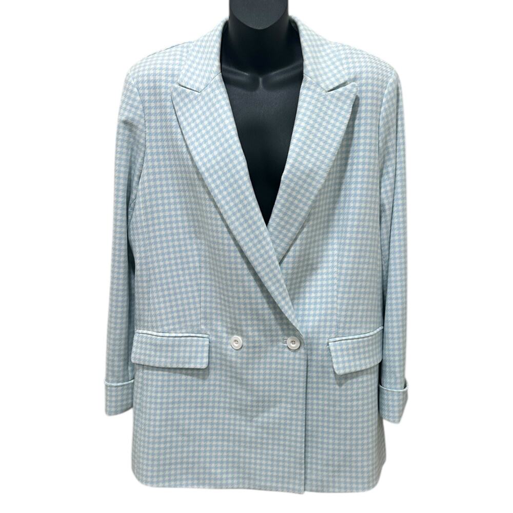 Alice + Olivia Justin Gingham Double Breasted Blazer - Picture 6 of 7